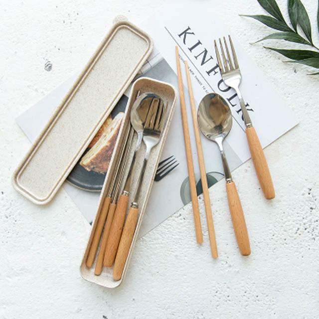 旅行便携餐具盒三件套