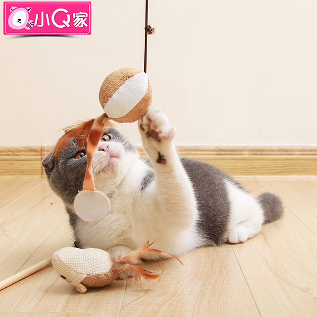 实木逗猫棒猫玩具