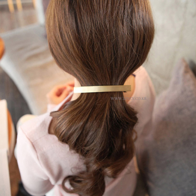 简约金属拉丝一字弹簧夹