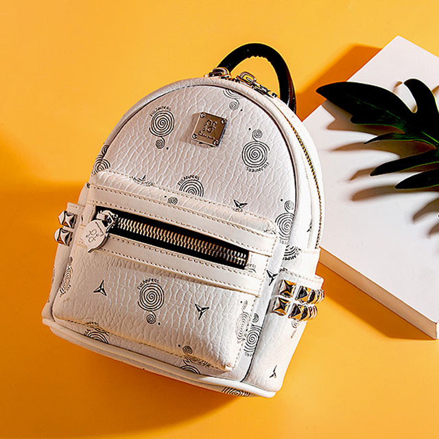 富兰佩斯迷你印花柳钉双肩包