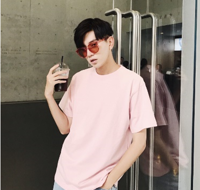 青年薄款纯色棉质打底T恤