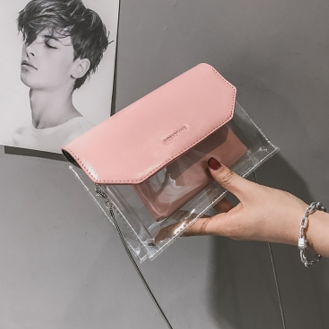 果冻透明斜挎小包包