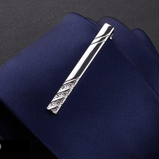 简约银色金属领带夹