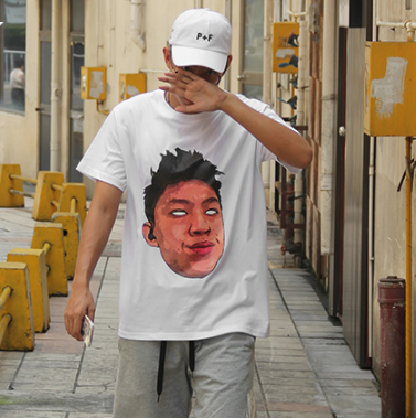 宽松欧美高街恶搞T恤短袖男