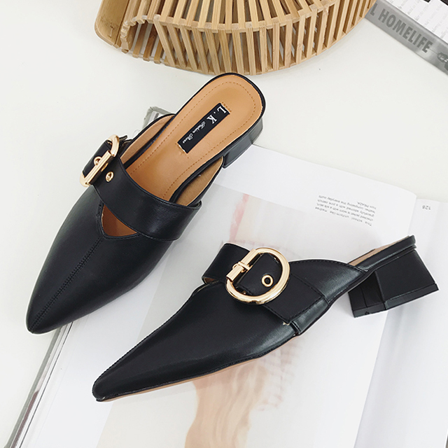 懒人厚底包头半拖鞋