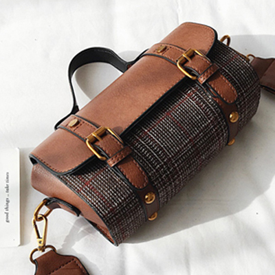 港风复古波士顿枕头包