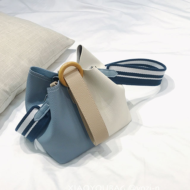 小优家拼色水桶包