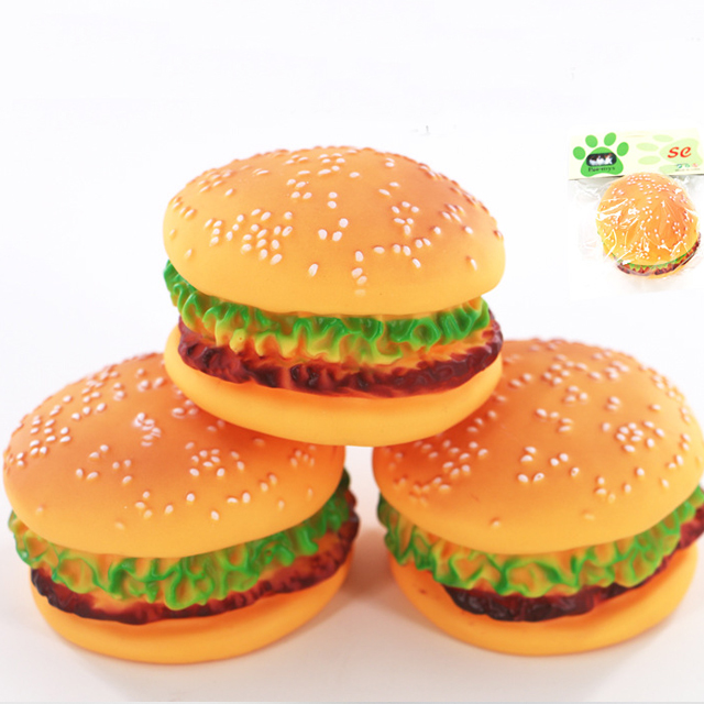 汉堡状磨牙耐咬发声玩具
