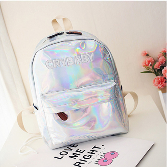 新款七彩镭射书包