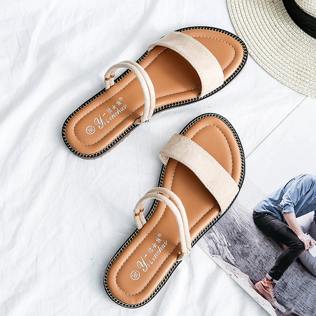 外穿平底罗马沙滩鞋