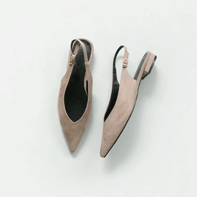 新款欧美V口包头浅口后空凉鞋