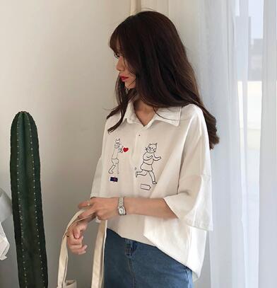 春夏新款五分袖印花t恤