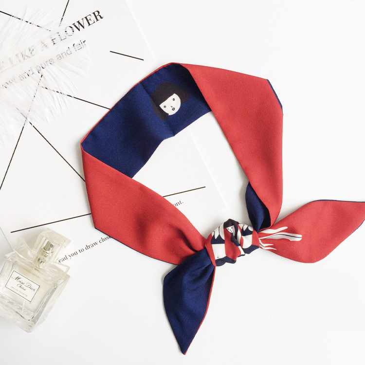 小丝巾女韩国细窄长条小围巾