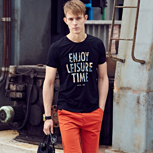 夏装印花短袖T恤男