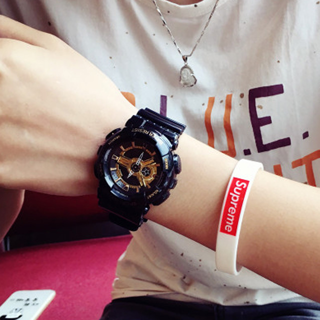 潮牌韩版简约数字式运动手表