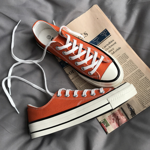 韩版原宿ulzzang百搭三星标帆布鞋
