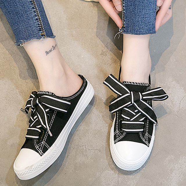 无后跟一脚蹬百搭帆布鞋