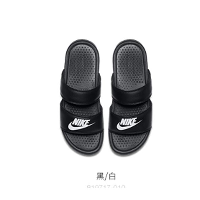 Nike耐克黑白字母拖鞋 