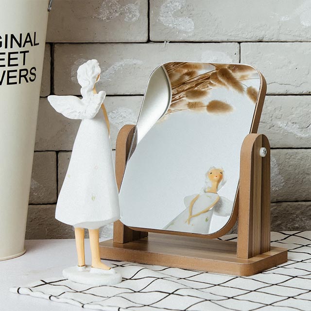 木质台式化妆镜