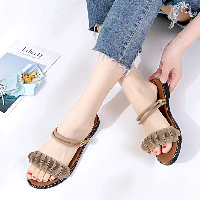 时尚外穿一字凉拖鞋