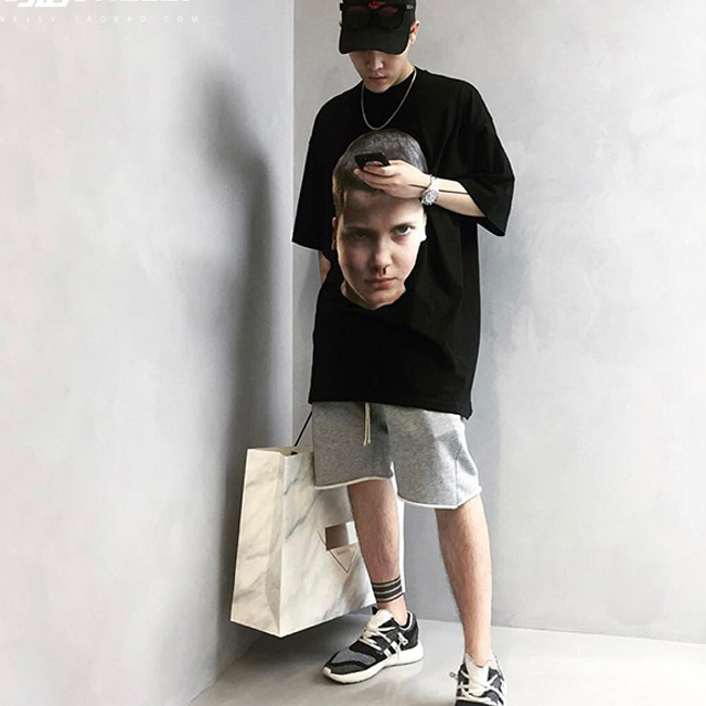 ulzzang圆领宽松运动网红T恤