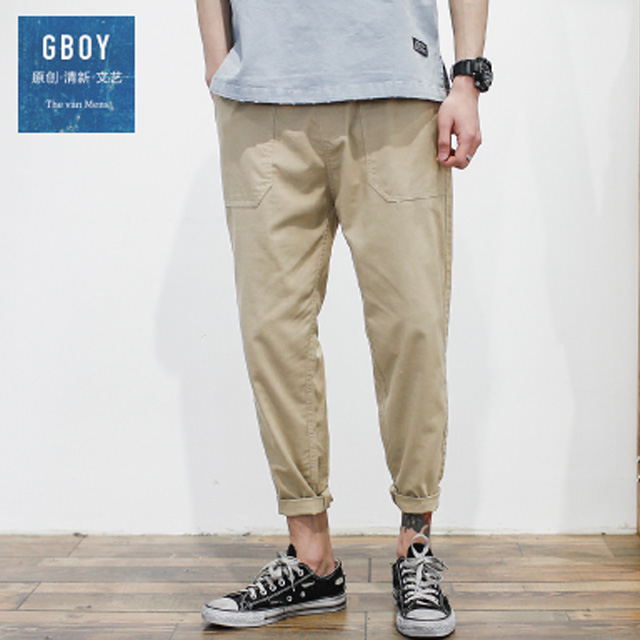 GBOY夏季日系潮流哈伦裤