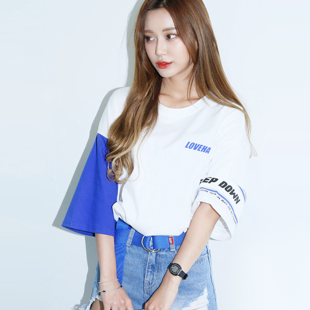 ins超火字母印花T恤