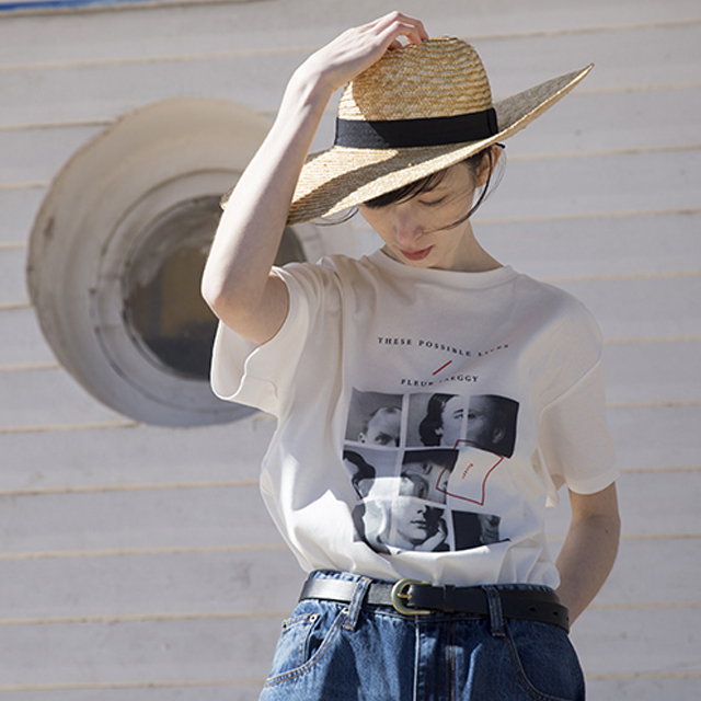 果核宇宙印花照片T恤