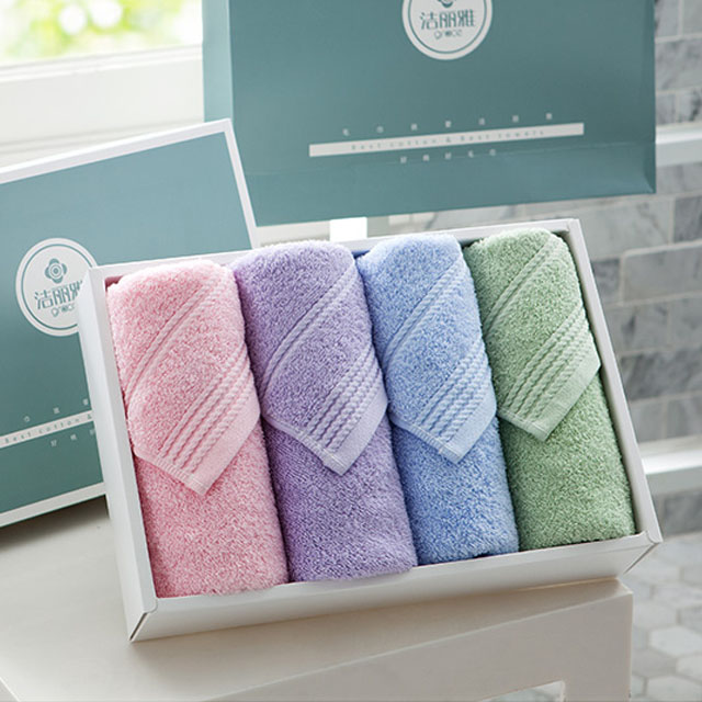 洁丽雅毛巾四条礼盒装