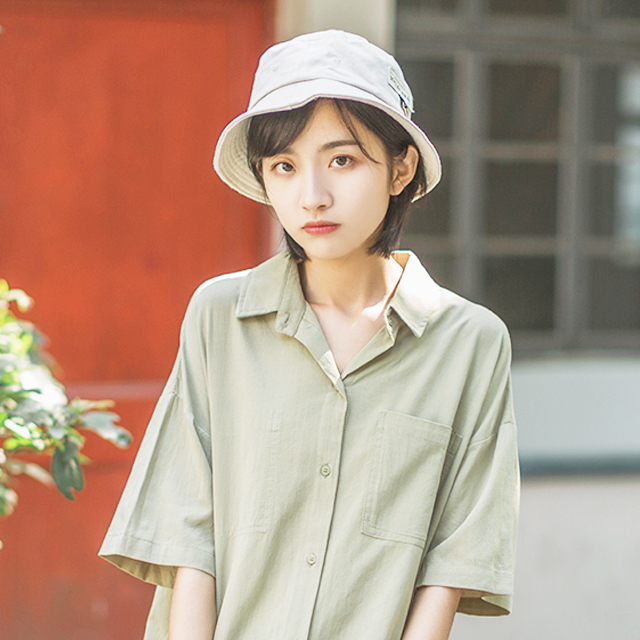 韩范百搭短袖衬衫