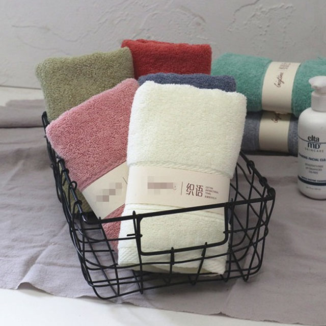 纯棉吸水素色毛巾2条礼盒