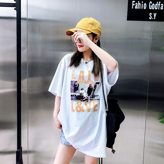 bf黑色中长款t恤裙