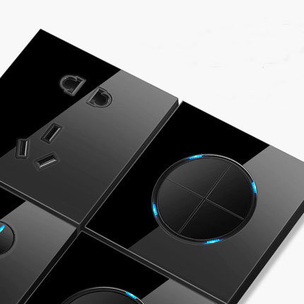 华帝斯黑色开关插座面板 