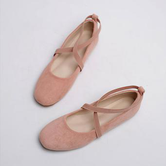 甜美交叉绑带芭蕾舞鞋