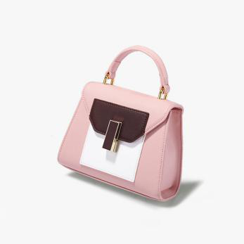 迷你撞色凯莉包