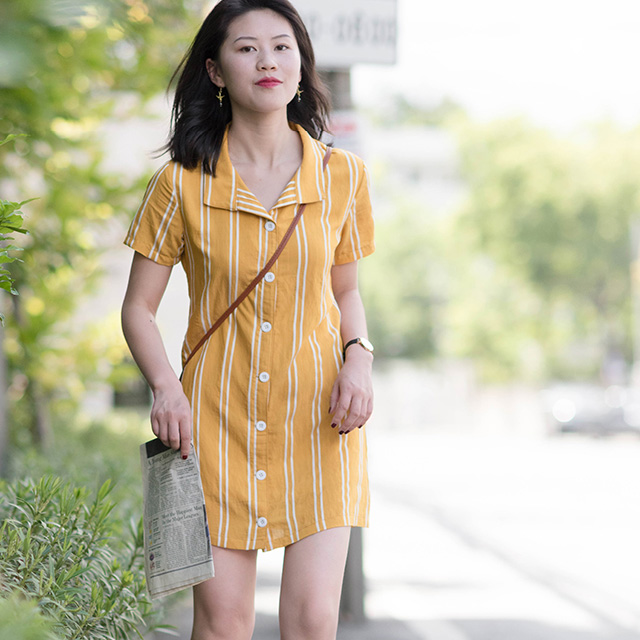 Mogustore黄色连衣裙