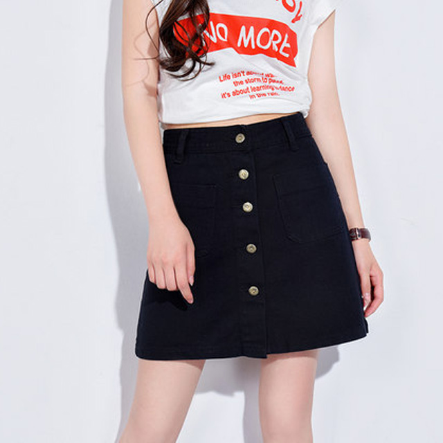 不规则显瘦高腰牛仔裙