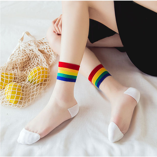 5双日系玻璃丝薄款短袜