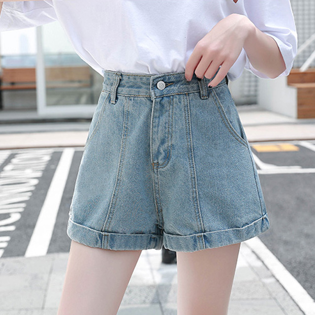 韩版百搭牛仔短裤