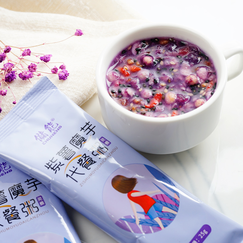 紫薯魔芋代餐粥五谷杂粮