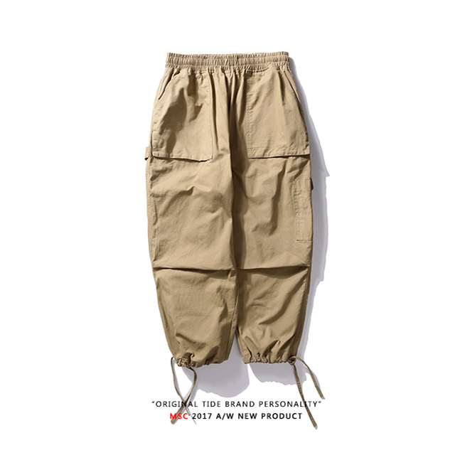 欧美高街日系复古阔腿裤