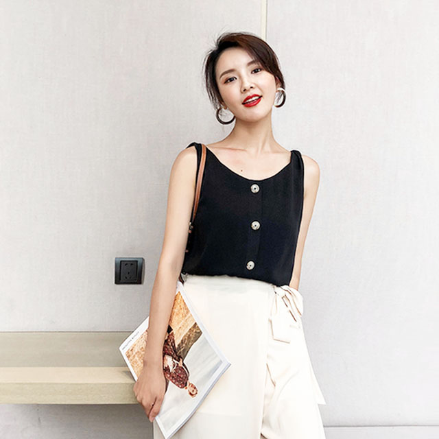 chic小清新无袖t恤