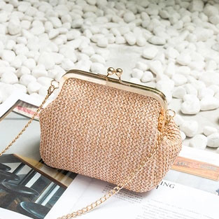 仿草编包迷你贝壳包