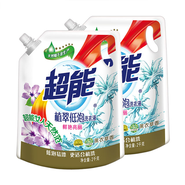超能洗衣液袋装1kg*4袋8斤低