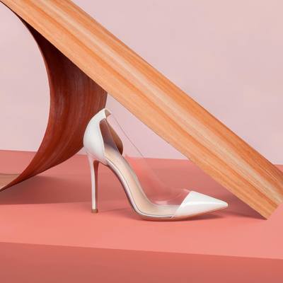 细跟透明尖头单鞋