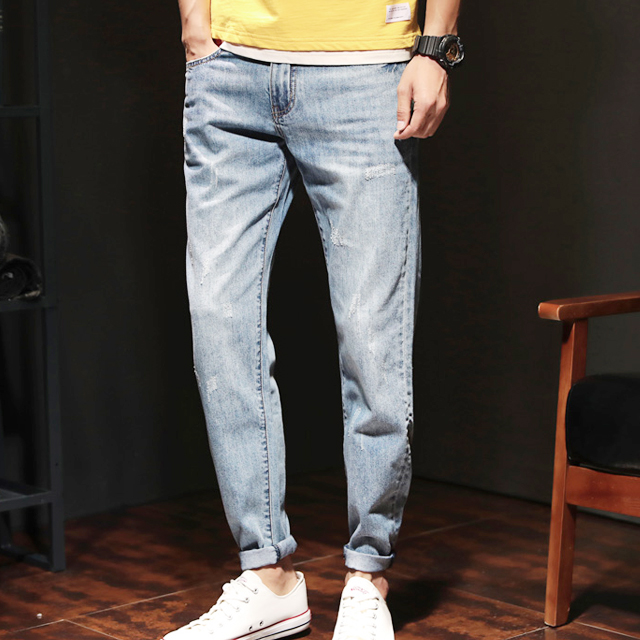 唐狮夏季新款牛仔裤