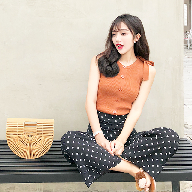 chic针织吊带背心