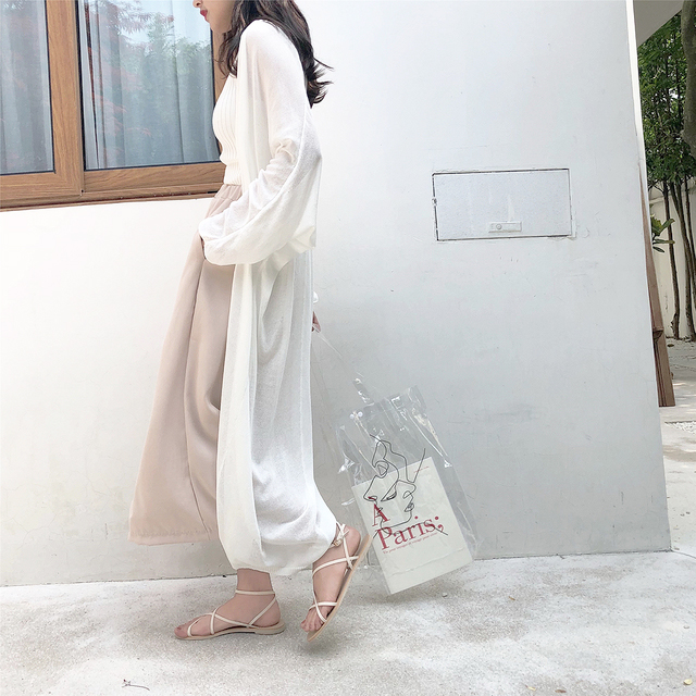 韩版中长款薄空调衫