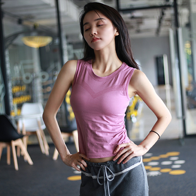 健身服女紧身瑜伽t恤速干衣