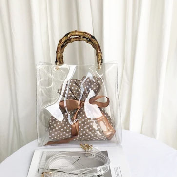 竹节手腕透明包